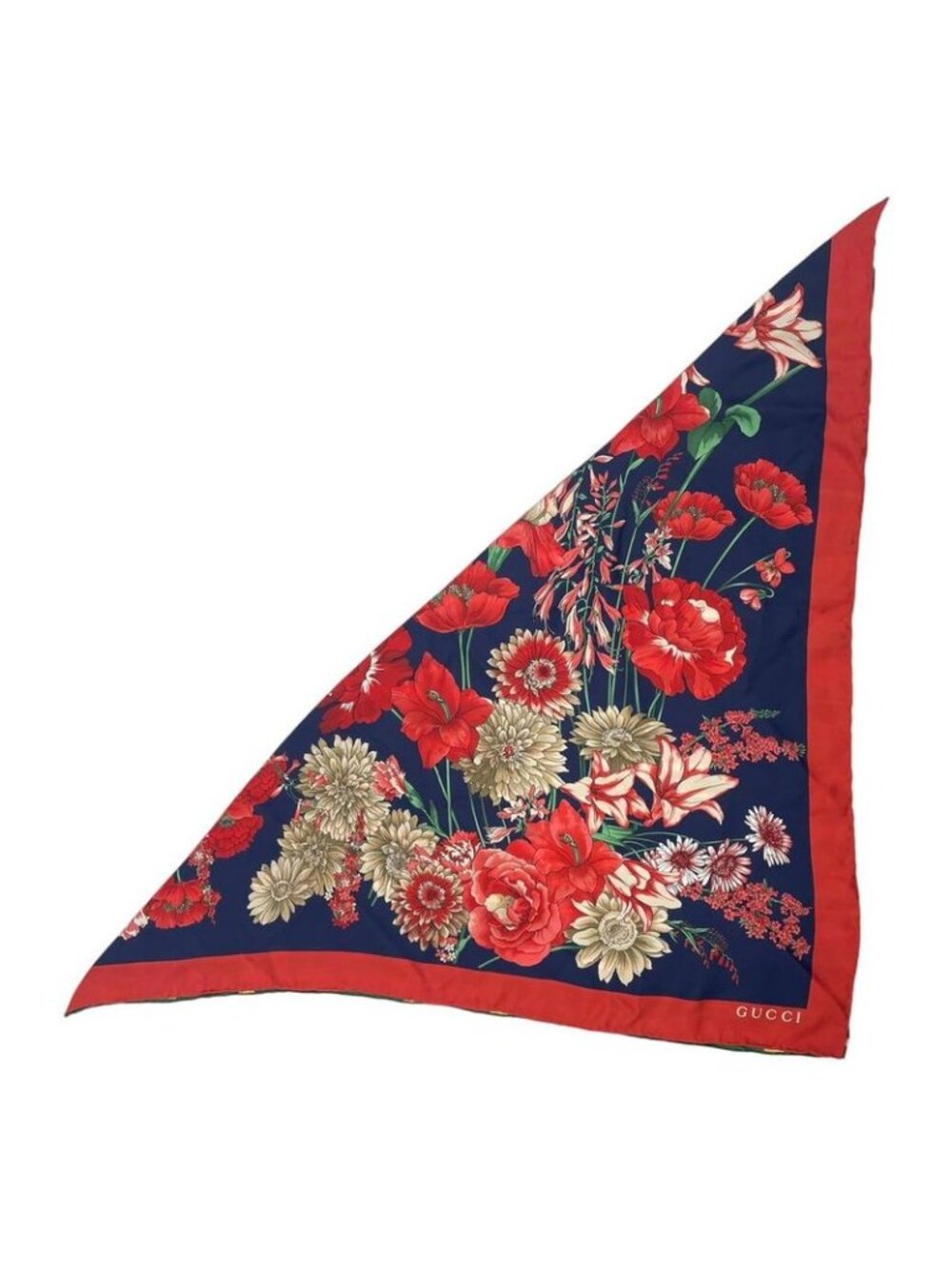 Gucci Silk Flora Scarf Floral Pattern Red - Picture 2 of 9